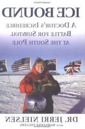 Woman standing in thick red coat in snowy landscape with United States flags behind